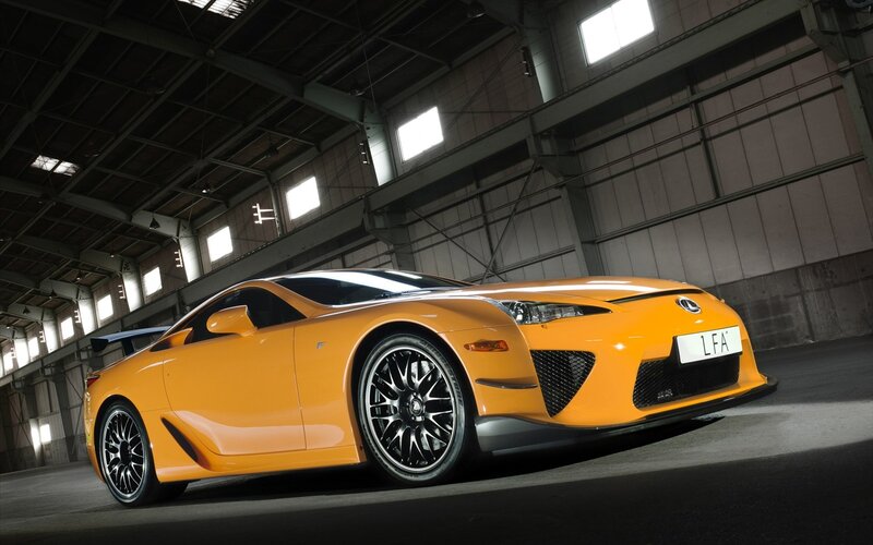 Orange Lexus LFA sports car