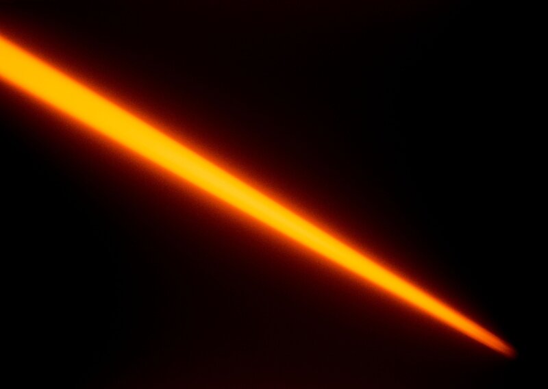 orange light beam diagonal