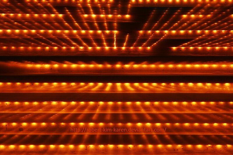 orange light grid pattern