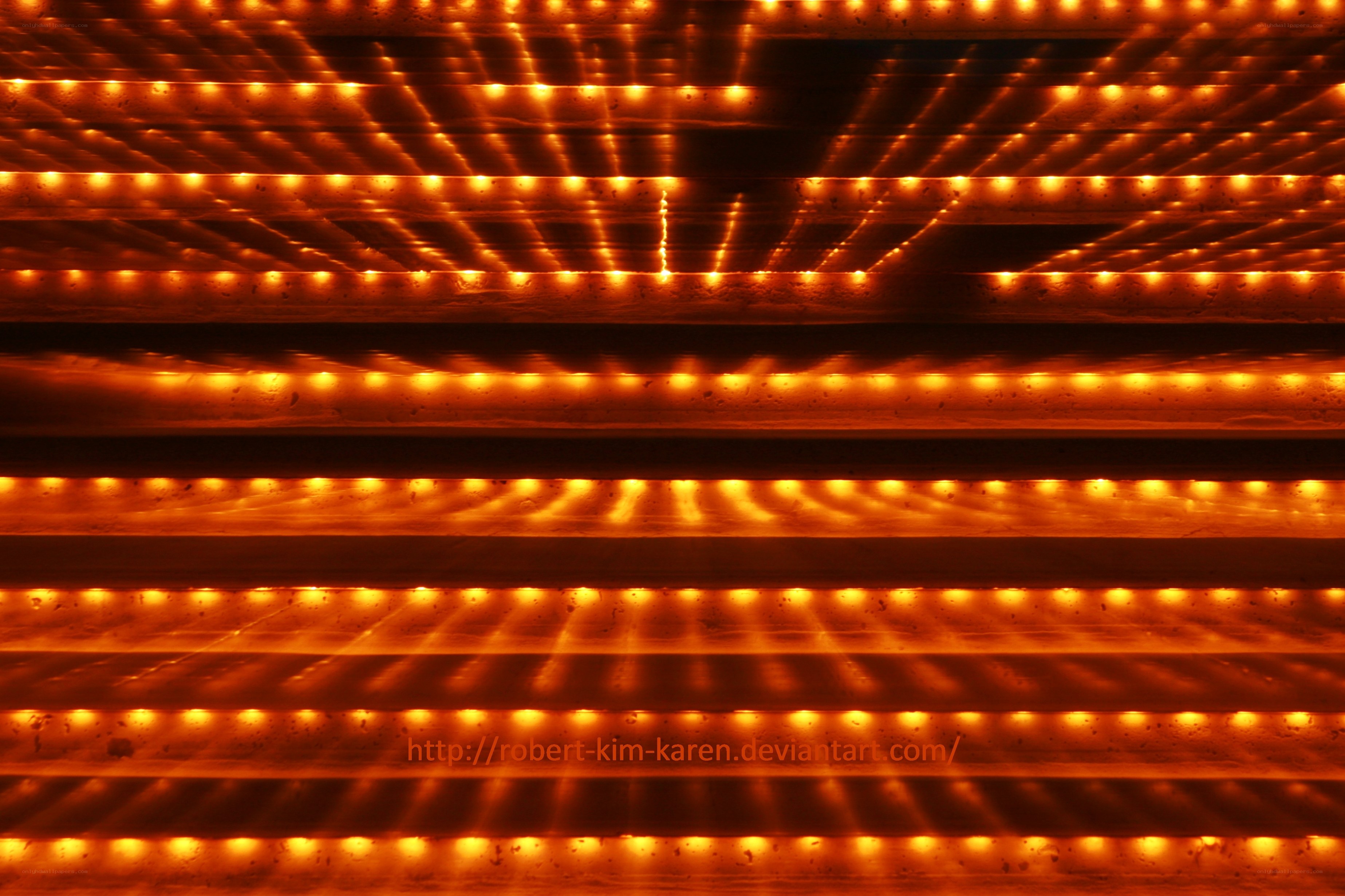 orange light grid pattern