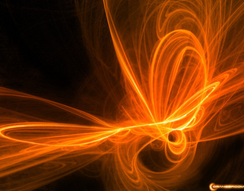 Orange Light Streaks — Dynamic, Abstract