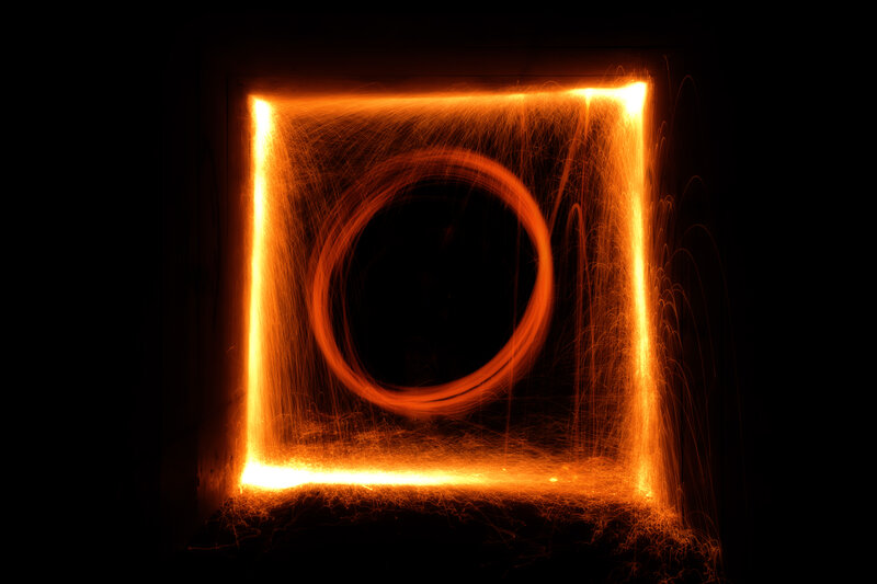 Orange Light Trails — Dramatic