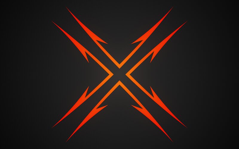 orange lightning bolt X symbol