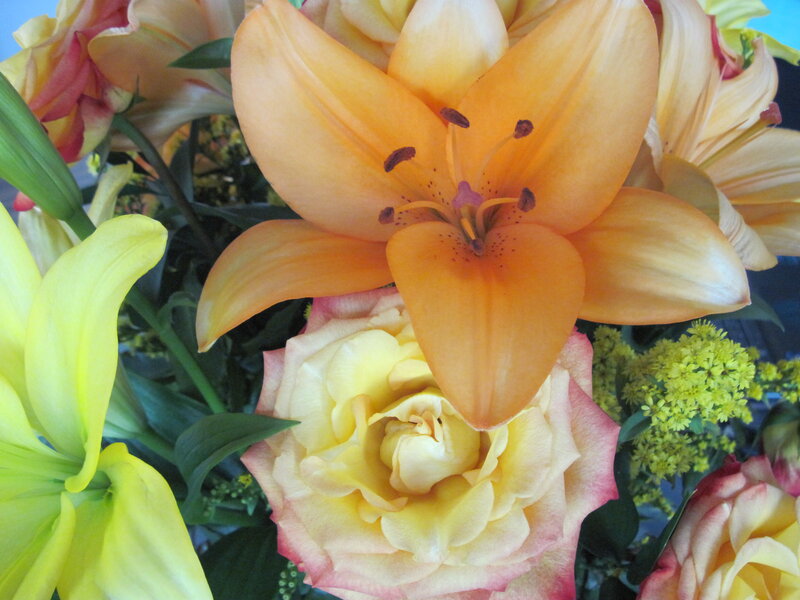 Orange Lilies and Roses — Calm