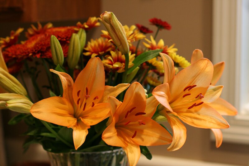 Orange Lilies in Bouquet