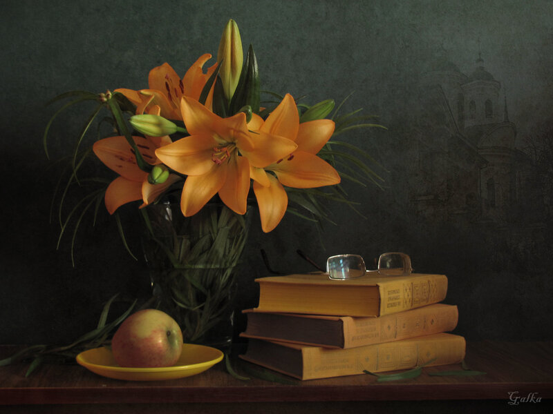 Orange Lilies in Vase