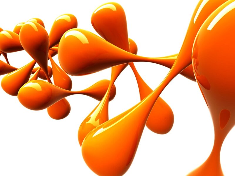 orange liquid abstract shapes