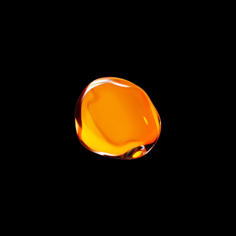 Orange Liquid Droplet — Minimalist, 3d Render