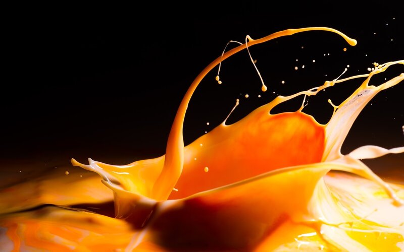 orange liquid splash