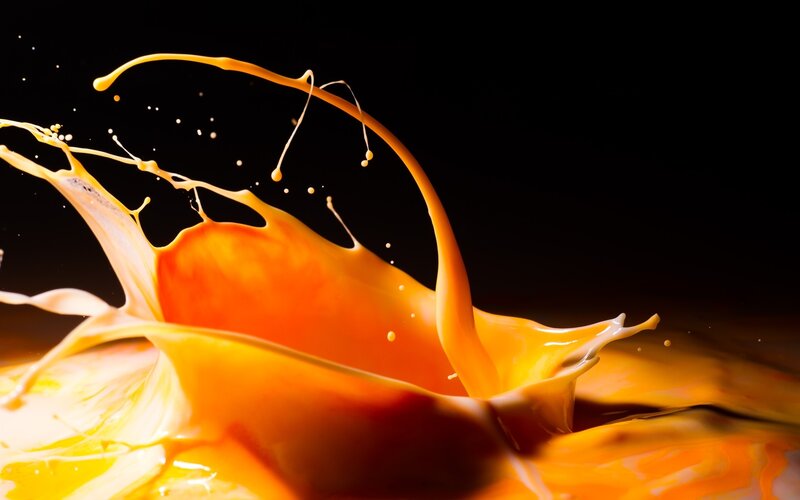 Orange Liquid Splash — Dramatic, Photograph, Splashes