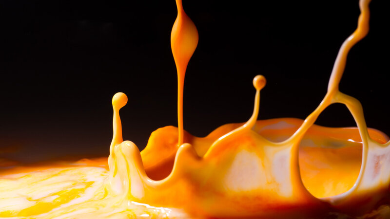 Orange Liquid Splash — Dramatic