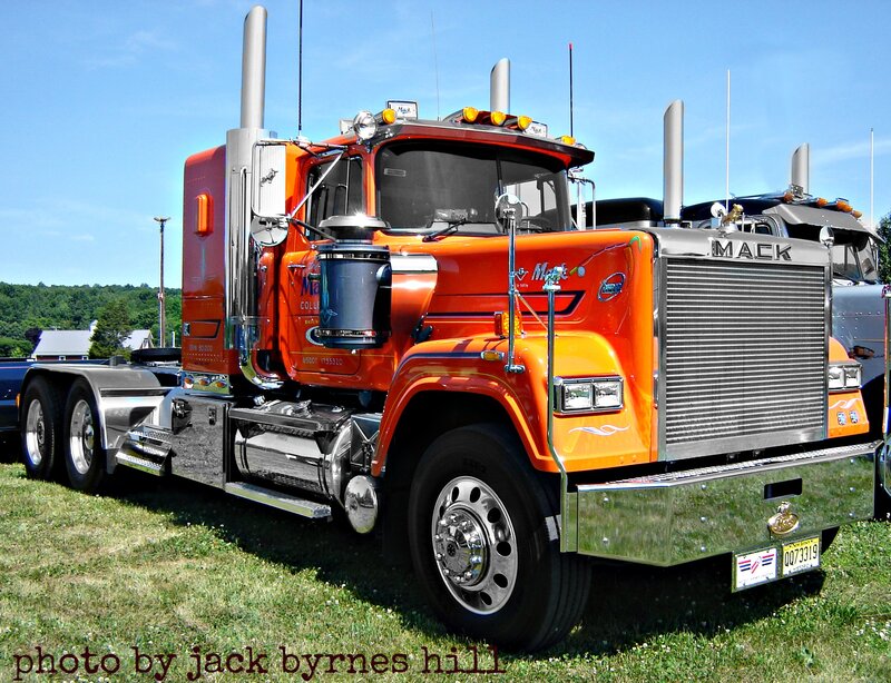 Orange Mack Truck