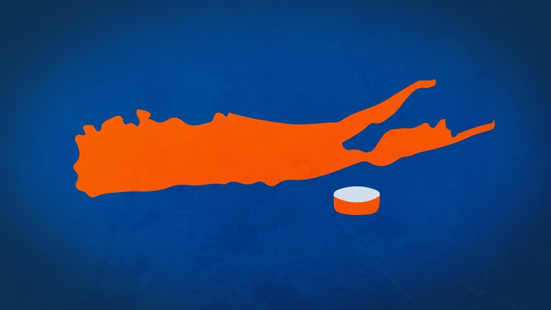 orange map with hockey puck