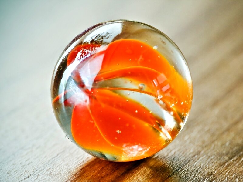 Orange Marble on Wood — Calm