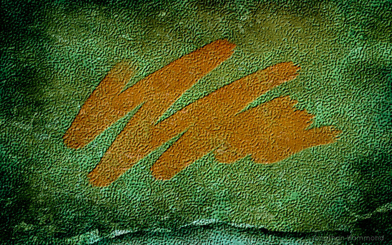 Orange Markings on Green Surface