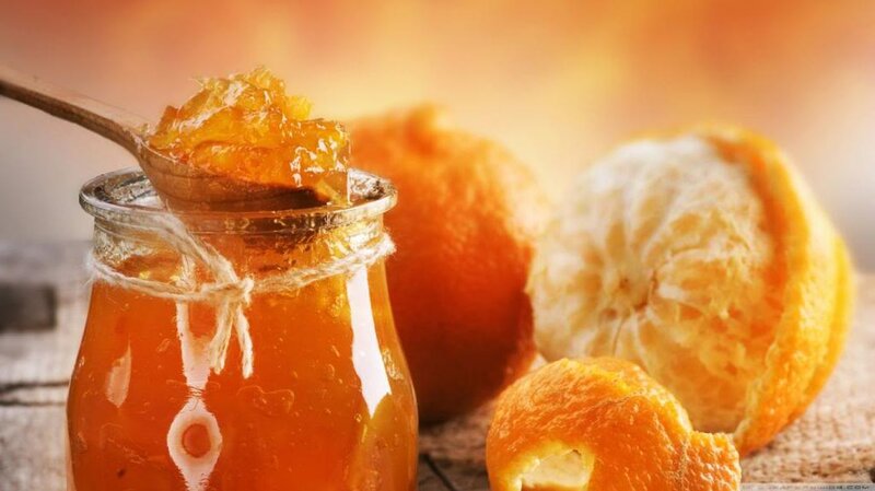 Orange Marmalade in Jar — Warm, Photograph