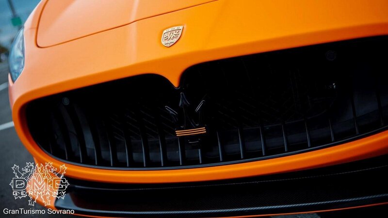 Orange Maserati front grille