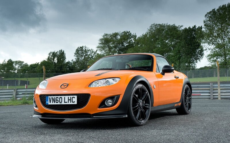 Orange Mazda MX-5 sports car