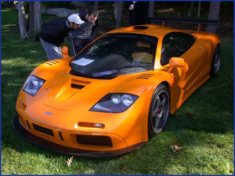 Orange McLaren F1 GTR on display