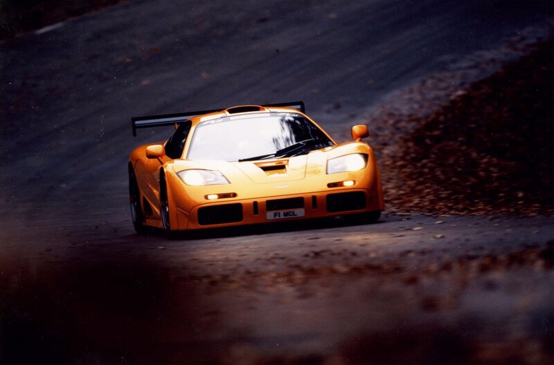 Orange McLaren F1 GTR on track
