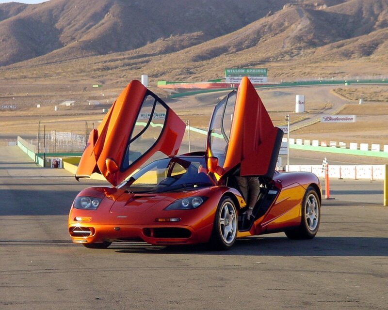 orange McLaren F1 on a racetrack