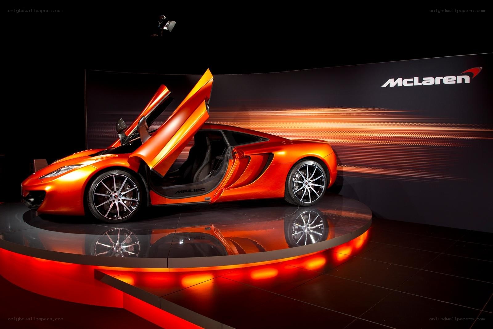 Orange McLaren MP4-12C on display