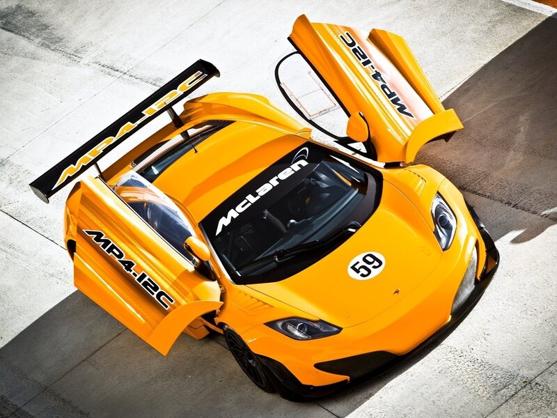 Orange McLaren MP4-12C race car