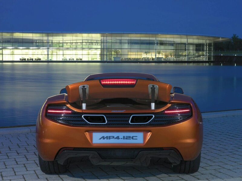 Orange McLaren MP4-12C rear view