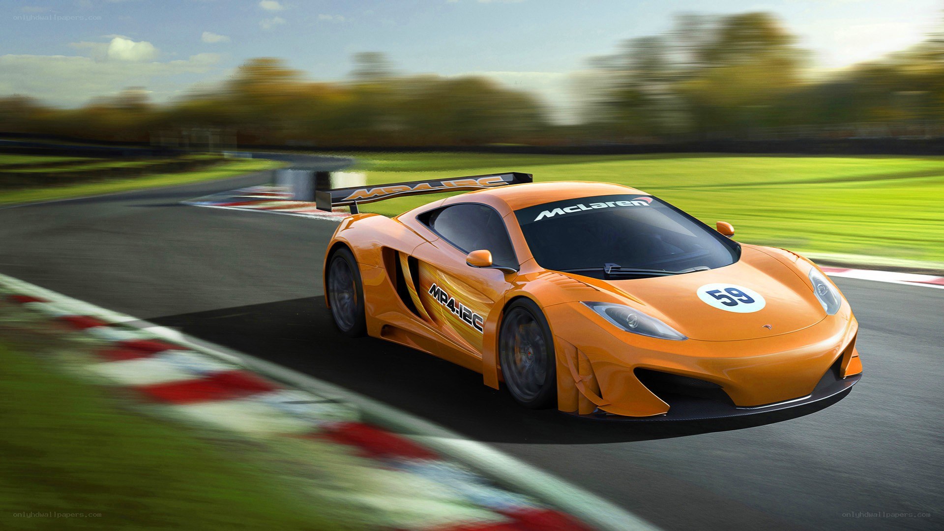 orange McLaren on racetrack