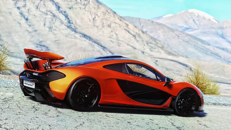 Orange McLaren P1 Car — Dramatic, Afternoon
