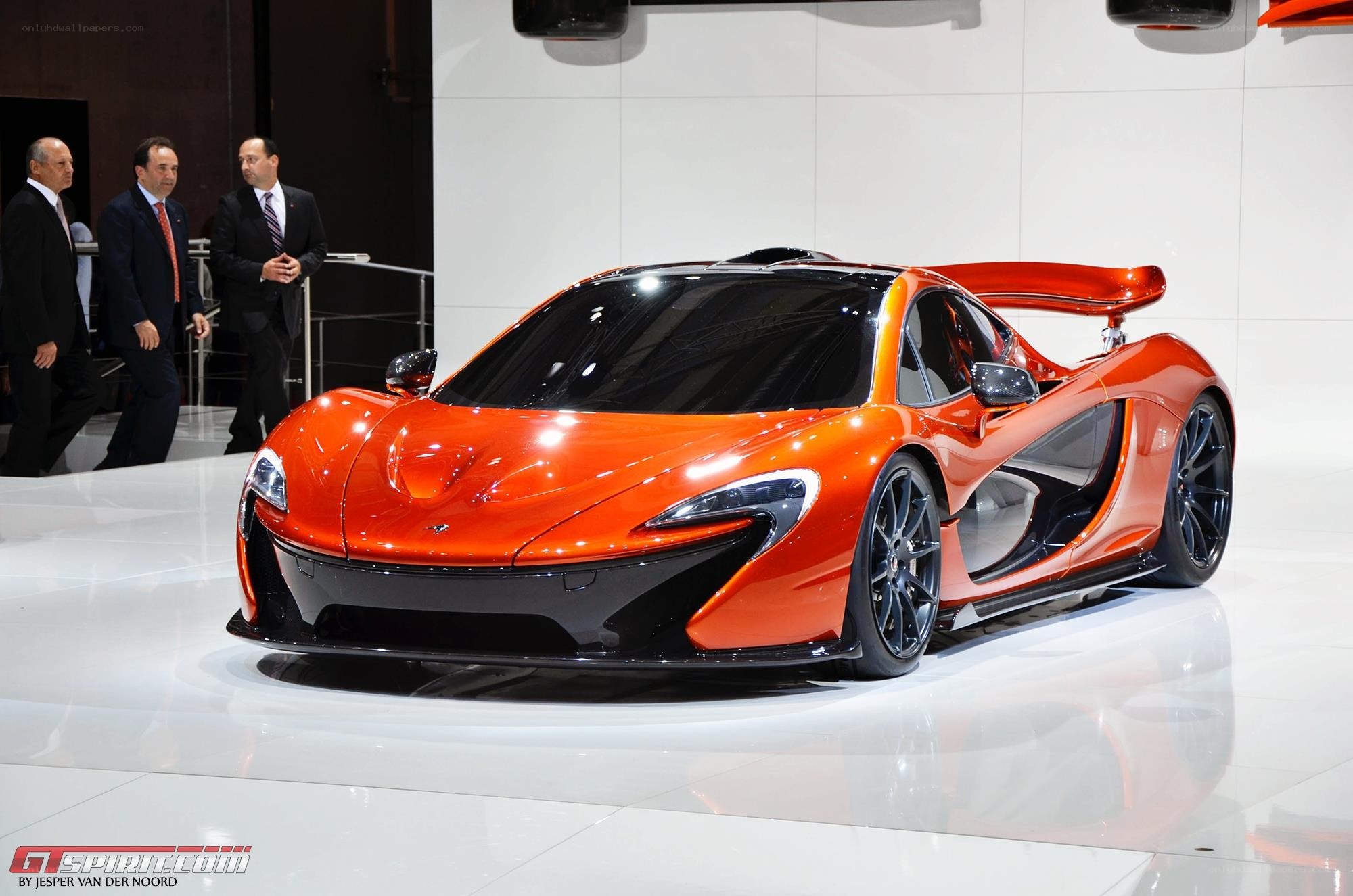 Orange McLaren P1 on display