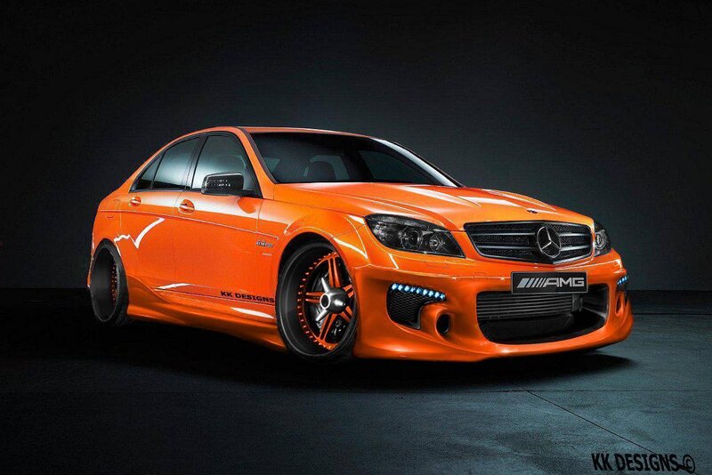 Orange Mercedes-AMG Sedan — Dramatic