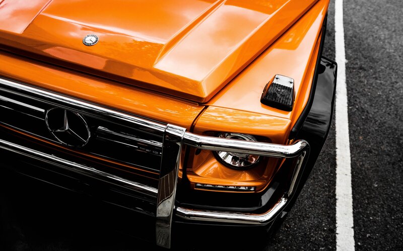 Orange Mercedes-benz G-wagon — Dramatic