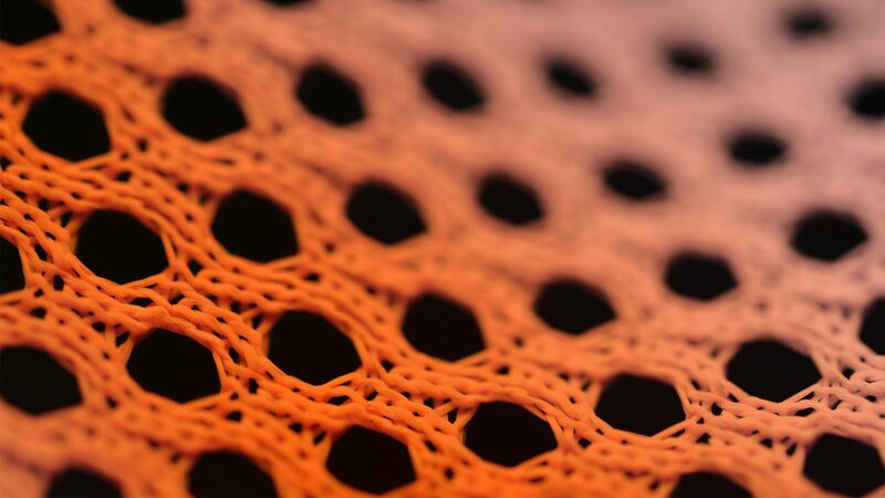 Orange Mesh Fabric
