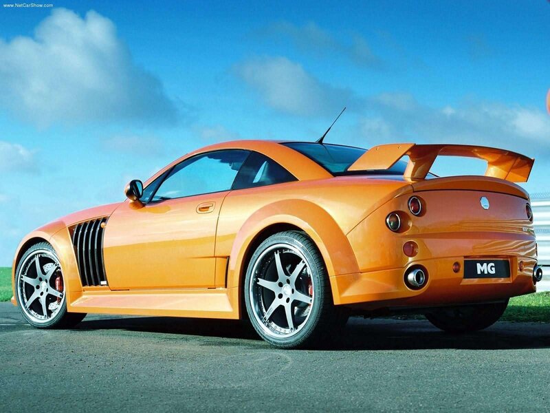 orange MG sports car