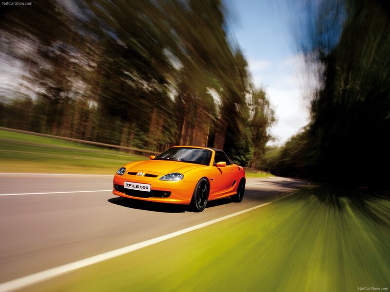 Orange MG TF LE 500 in motion