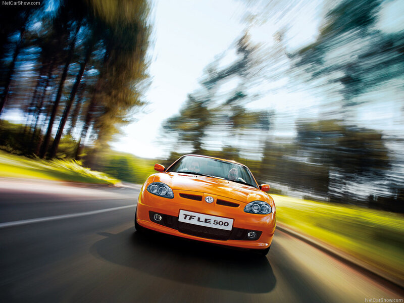 Orange MG TF LE 500 in motion
