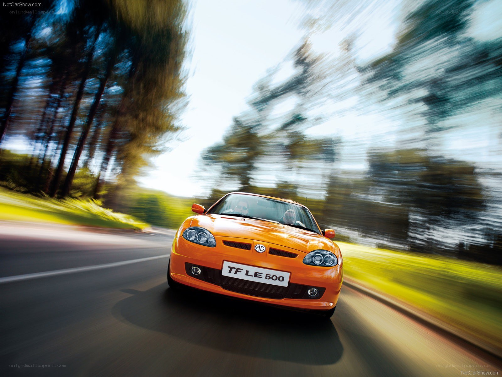 Orange MG TF LE 500 in motion