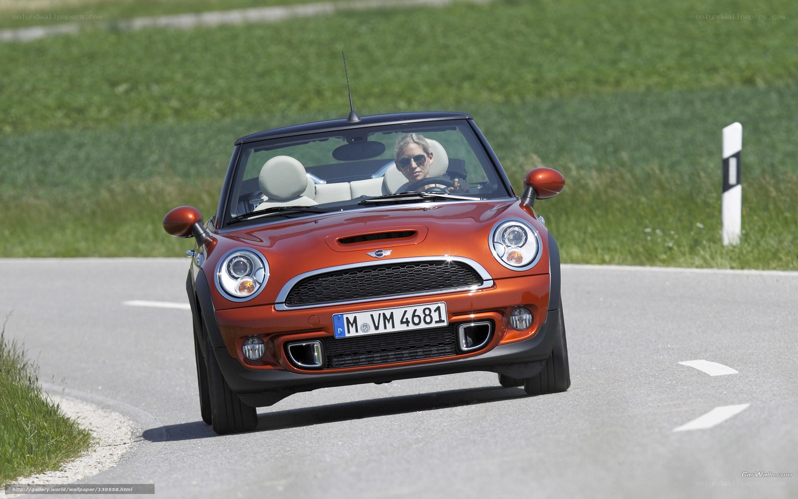 orange mini cooper convertible