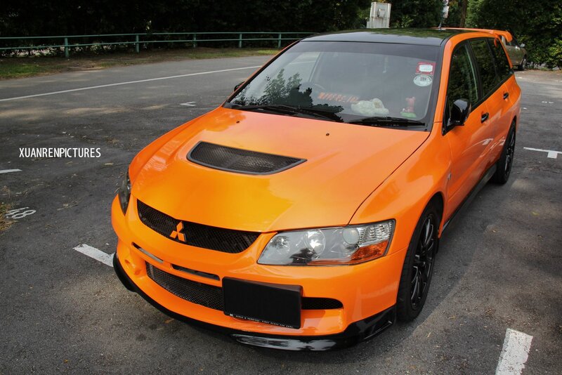 orange Mitsubishi Lancer