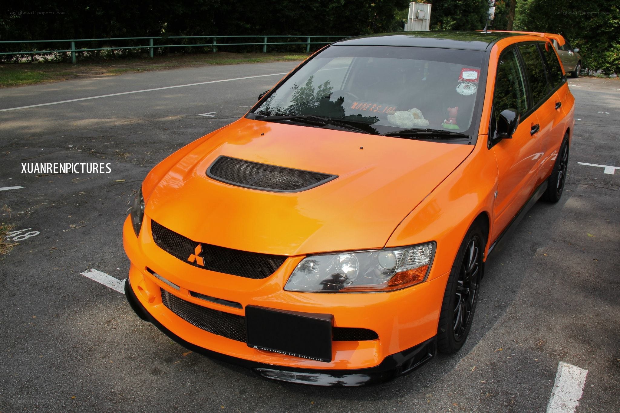 orange Mitsubishi Lancer