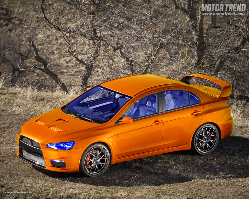 Orange Mitsubishi Lancer Evolution