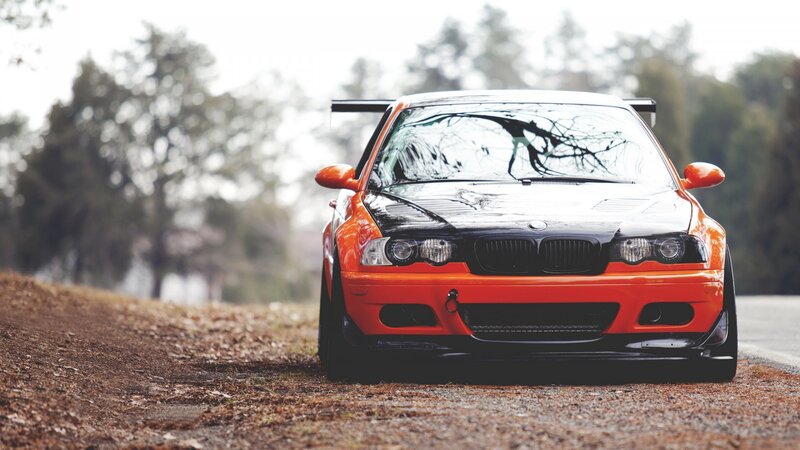orange modified bmw car
