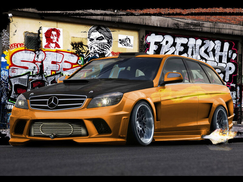 Orange Modified Car — Dramatic, Digital Art