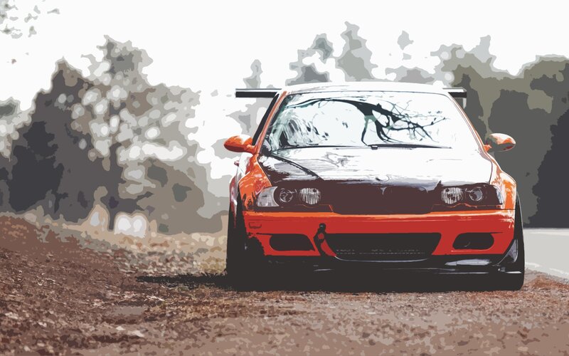 Orange Modified Car — Dramatic, Illustration