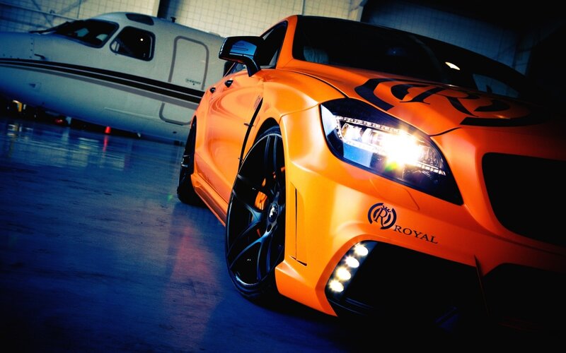 Orange Modified Car — Dramatic, Photograph