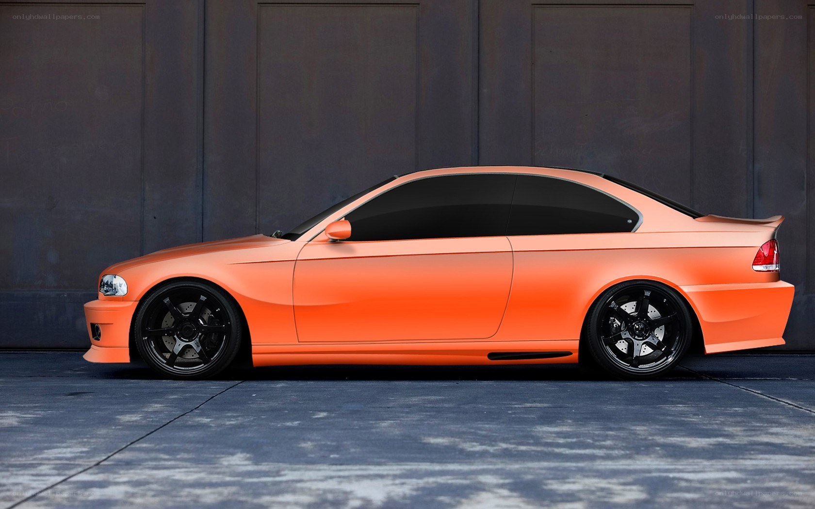 orange modified coupe car