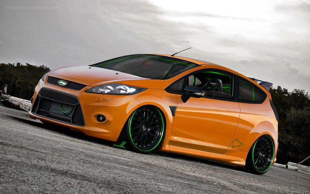orange modified hatchback car