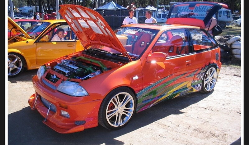 Orange Modified Hatchback
