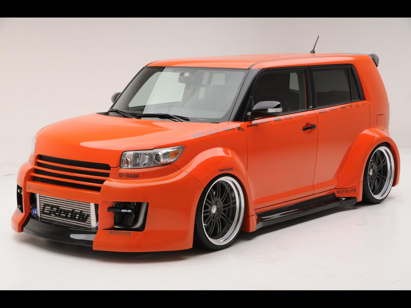 Orange modified Scion xB
